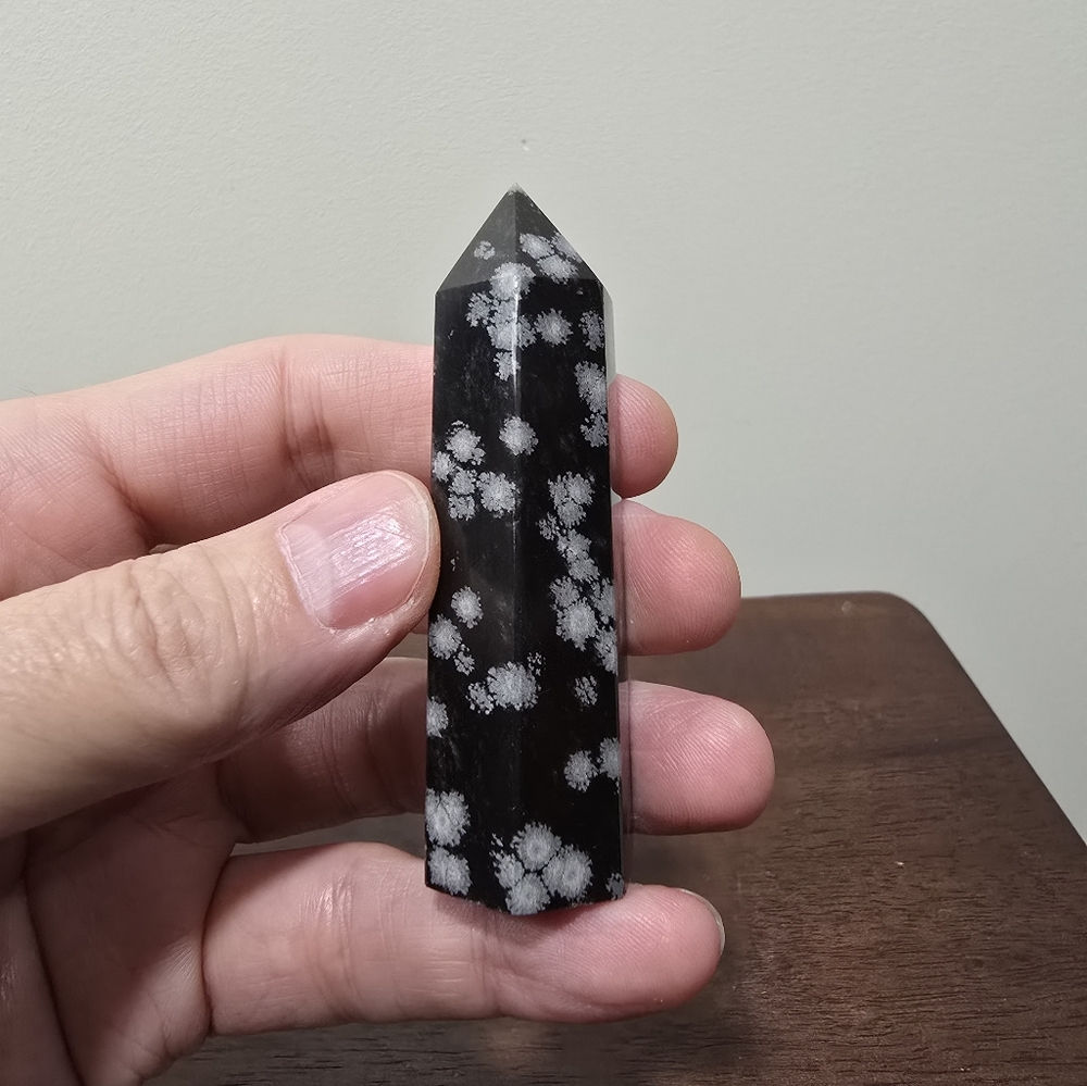 Snowflake Obsidian Crystal Tower